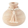 Mud Pie Wood Vase with Bead, Tan, 10 3/4" x