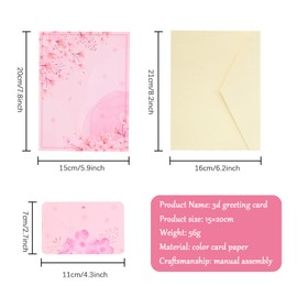 YianHien Birthday Card Woman, Chic 3D Pop-up Romance Sakura Birthday Card with Envelope, Thank You Card, Greeting Card for Mother's Day, Anniversary, Valentine's Day, Engagement, Wedding, Teacher's