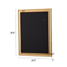 SOFE 21x27 Gold Wood Framed Linen Bulletin Board, Black Pin Board