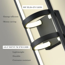 Moose Led Wall Lights Black Wall Sconce Modern Sconces Wall Lighting for Bedroom Living Room Bathroom Hallway Indoor Wall Mount Hardwire 4000K