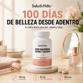 Colágeno hidrolizado, Ácido Hialurónico y Biotina | 100 Cápsulas de 500 mg | Vitaminas Mujer | Salud&Vida