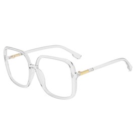 bullabulling Retro Square Reading Glasses For Women Blue Light Blocking Oversized Eyeglass Frames Large lens (clear, 2.50, x)