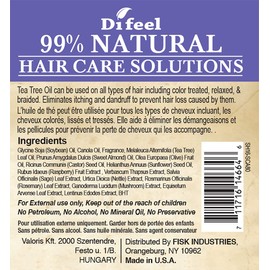 Difeel 99% Natural Therapeutic Hair Care Solutions - Scalp Care 7.78 ounce