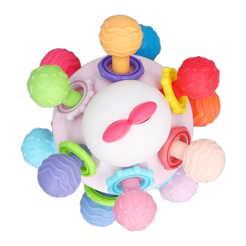 Baby Sensory Teether Toy Balls Chew Teething Ball Rattle Grasping