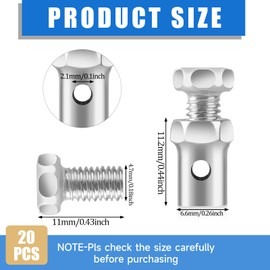 20 Pack 1/8" Universal Throttle Cable Ends Stop Throttle Brake Cable Parts Lock Clamps for Go Kart Motorcycle Motorized Bike Lawn Mower