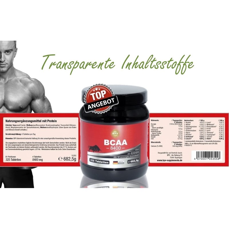 BPV - XXL BCAA - Highest Dosage 8400 mg -