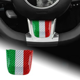 AIRSPEED Abarth 595 Abarth/Fiat 500 Fiat 500 4th Generation 2020 2021 2022 2023 Hard Carbon Fiber Accessories Interior Parts Steering Wheel Button Trim Cover Stylish Custom Dress Up Double Sided Tape