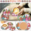 ijbnhd 8 PCS Christmas Diamond Painting Coasters Christmas Gnome Diamond