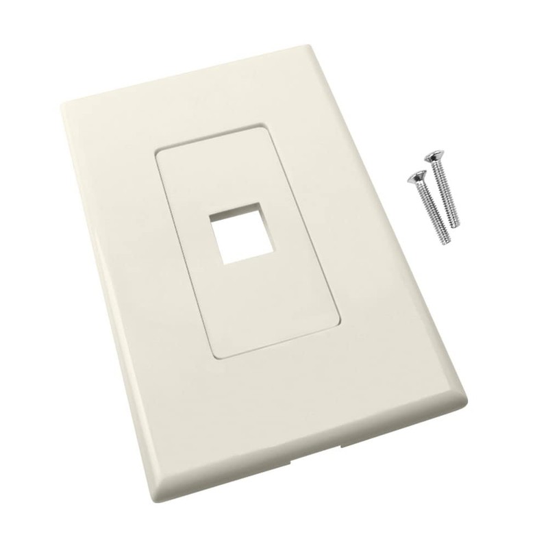 Construct Pro 1-Port Keystone Wall Plate with Screwless Face (Light