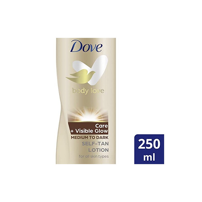 Dove lotion 250ml visible glow dark, White
