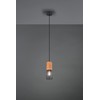 Trio Leuchten Tosh 304300132 Pendant Light Metal Black Matt Wood