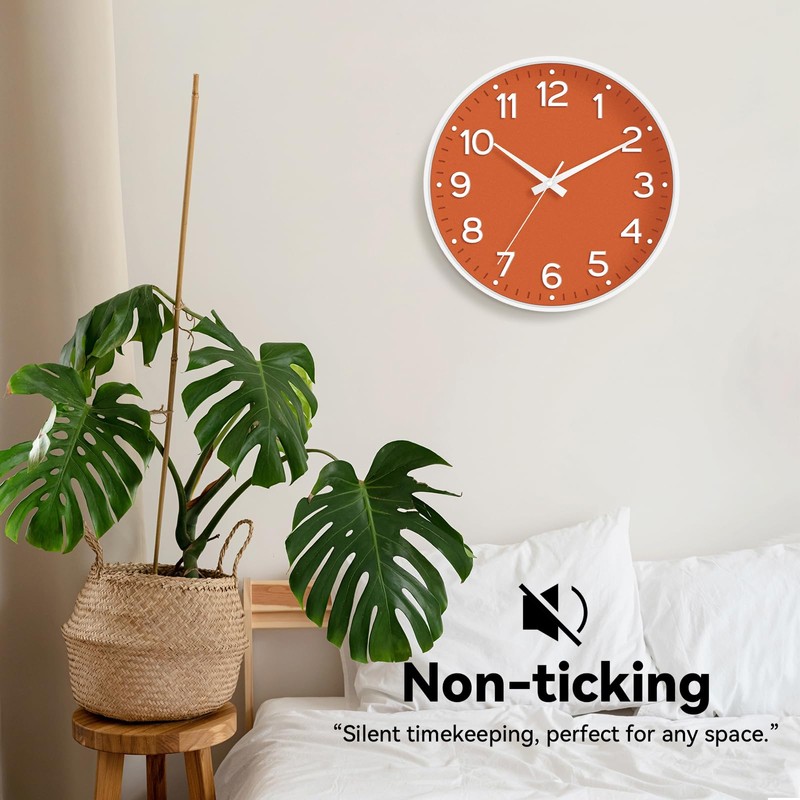 Roymnie Wall Clock, Silent Wall Clocks Battery Operated 8 Inch-Modern