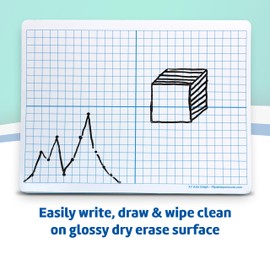 Flipside Products 9" x 12" Two-Sided XY Axis Dry Erase Learning Mat, Flexible, Education Learning, Graph, Economical - 12 Pack