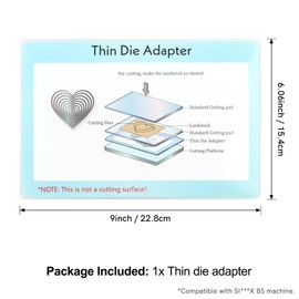OTCRAFT Thin Die Cutting Adapter for Die Cutting Machine; PC Plastic Standard Adapter Pad for Thin Wafer Paper Increases Cutting Ability Scrapbooking Punch Plate Adapter 9 x 6.1 Inch 2