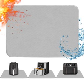Amerbro Air Fryer Mat for Air Fryer, 24 x 31in Heat Resistant Mat for Countertop, Fireproof Silicone Countertop Protector Appliance Slider Mat for Air Fryer, Coffee Maker, Toaster, Oven (Grey)