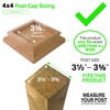 4x4 Wood Pyramid Post Cap by Captiva - One-Piece Miterless
