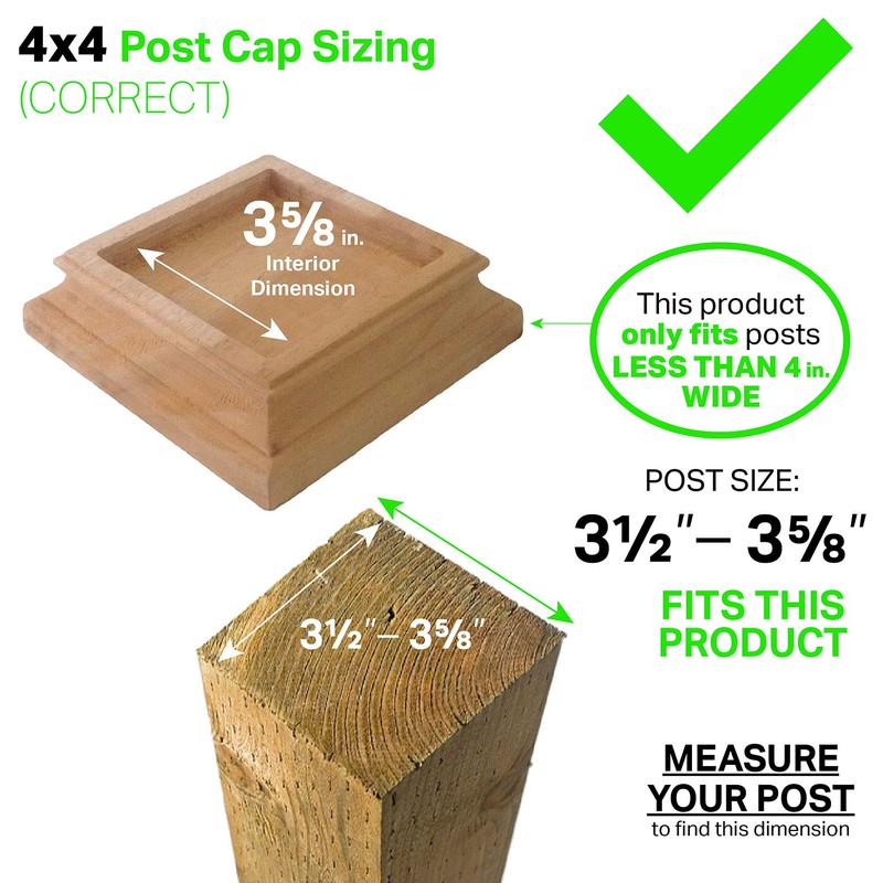 4x4 Wood Pyramid Post Cap by Captiva - One-Piece Miterless