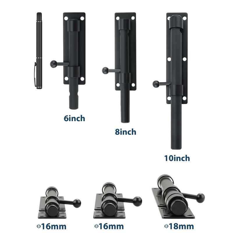 Alise 10 inch Barrel Bolt Latch,Slide Bolt Latch,Heavy Duty Solid