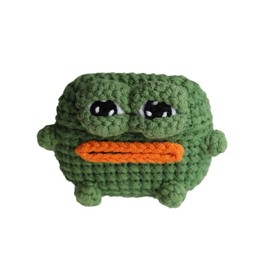 Yatchen Plush Case for AirPods 1&2, Cute Fluffy 3D Cartoon Frog Furry Hairy + Soft TPU Cover Warm Carrying with Keychain Accessories Anti-Fall Protector for AirPods 1&2 Frog