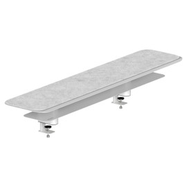 Branch Monitor Stand - Elegant, Durable Powder-Coated Steel Stand with Soft Felt Liner - Large Monitor Riser Second Tier Storage - Installs with a Universal Clamp for Ergonomic Workspace - White
