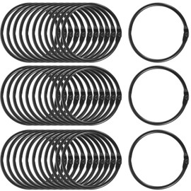 Boao 60 Pcs Shower Curtain Rings Bathroom Curtain Hooks Metal Round Rings for Bathroom Shower Rod (Black, 1.2inch)
