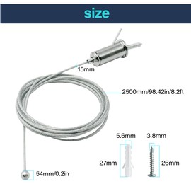 Hexagon Garage Lights Suspension Cables Kit Steel Hanging Chains 1m / 3.28ft, Hex Honeycomb Light Connectors Pendant Light Wire Rope Cable Heavy Duty Chandelier Wire Adjustable (1m 30pcs)