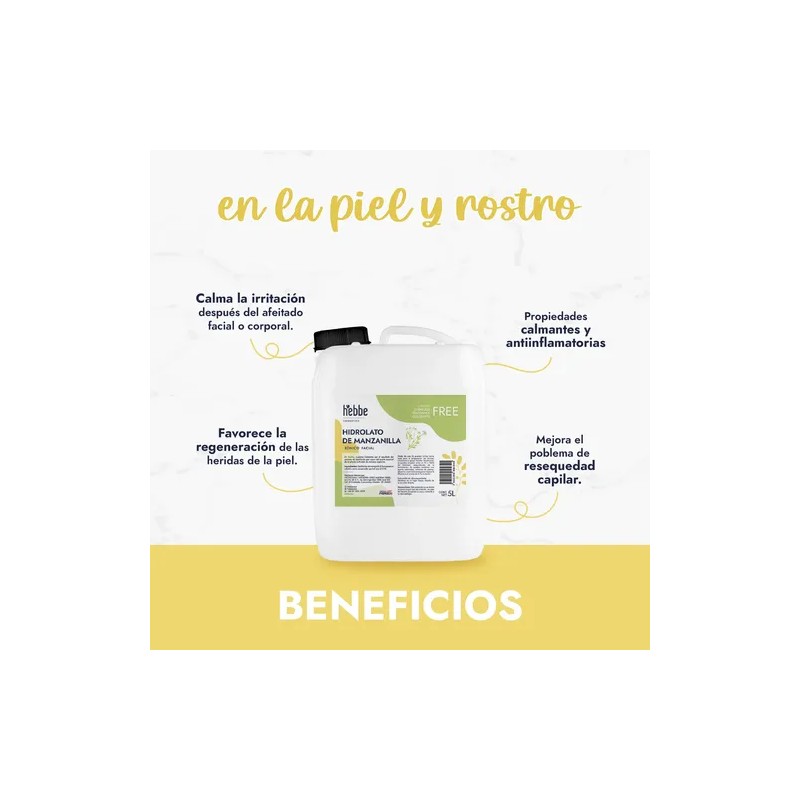 Agua De Manzanilla S/ Colorante Tónico Facial Hidrolato 5l