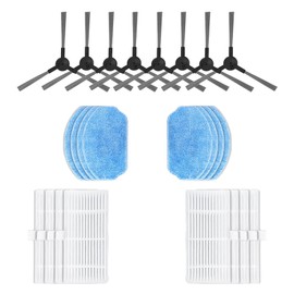 Kit de Accesorios para Aspiradora Robótica con 8 Cepillos Laterales accesorios br151 8 Filtros, 8 Piezas de Repuesto de Fregona para MAMNV BR150/BR151, para Repuestos para Aspiradoras