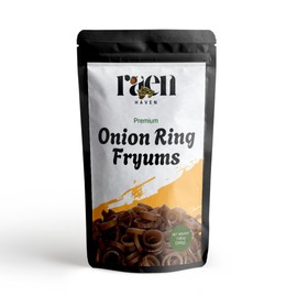 Raen Haven Onion Ring Fryums – Crispy, Puffy Snack Infused with Real Onion Flavor | 100% Veg and Organic | Easy to Fry | No Added Preservatives | Crunchy Delight in Every Bite – 7.05 oz