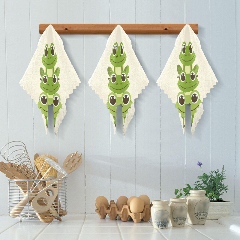 senya Overlay Frog Print Dish Cloths 6 Pack Dish Towels