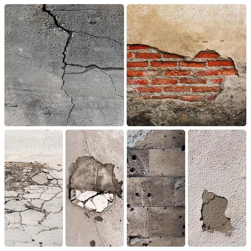 GOODTAKE Concrete Repair - Permanent Crack & Hole Filler for