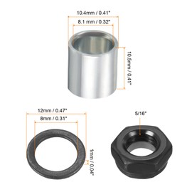 PATIKIL Skateboard Truck Hardware Kit Skateboard Truck Lock Nut Axle Washer Spacer Speed Ring Repair Set for Longboard Cruiser Silver Black