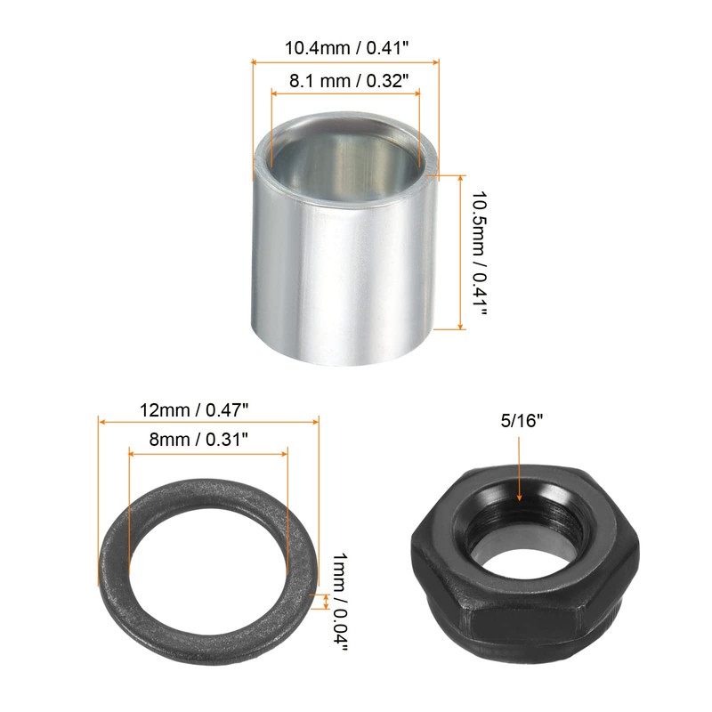 PATIKIL Skateboard Truck Hardware Kit Skateboard Truck Lock Nut Axle