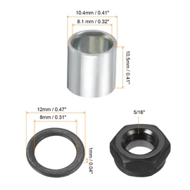 PATIKIL Skateboard Truck Hardware Kit Skateboard Truck Lock Nut Axle Washer Spacer Speed Ring Repair Set for Longboard Cruiser Silver Black
