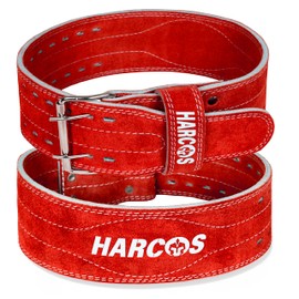 Harcos Genuine Leather Unbreakble, non tearable Gym Belt for Men & Women Workout Deadlift Belt for Gym Suede Powerlifting Weight Lifting for Heavy Workout gym belt | Professional Heavy Weight Lifting Original Leather (Maroon, Medium)
