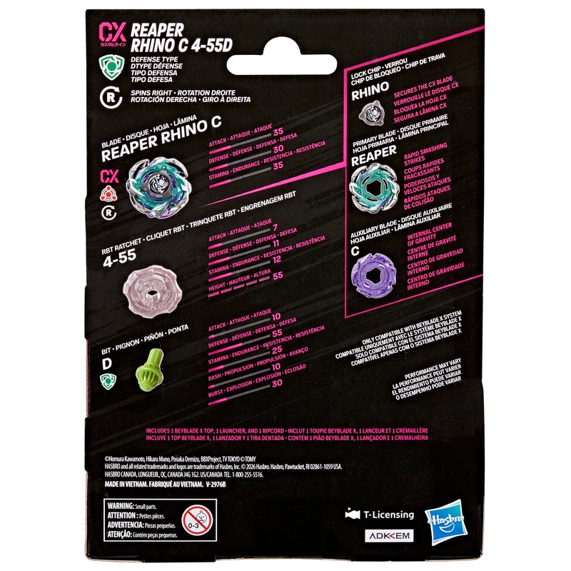 Hasbro Beyblade X, Set Starter Pack Reaper Rhino C 4-55D