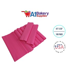 Hot Pink Color Bulk Tissue Paper 15 Inch x 20 Inch - 100 Sheets Premium qaulity Gift wrap Paper Quality Paper Made in USA