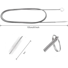 Flexible Drain Snake Cleaning Brush – 150cm Drain Unblocker Tool – Slim Sink Unblocker for Kitchen Bathroom Pipe and Aquarium