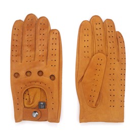 Harssidanzar GM026D Men's Car Gloves Leather Gloves Unlined, Tan