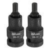 HARFINGTON 2pcs H6 Hex Bit Socket 55mm/2.17" Length 1/2" Square