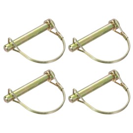 sourcing map 4Pcs 13/32" x 2-3/4" Linch Pin with Ring, Trailer Pins Round Linch Pins for Boat Kayak Canoe Trailer Tractor Trolley, Golden