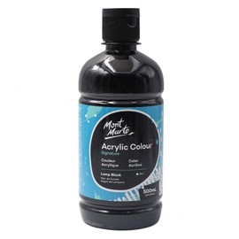 Mont Marte Acrylic Paint Black - 500 ml - Ideal for Acrylic Painting - Brilliant Lightfast Colour with Great Coverage