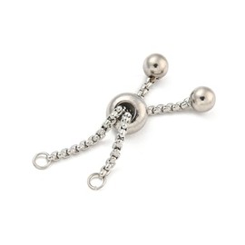 DanLingJewelry 10Pcs Adjustable Slider Chain Bracelet 57mm Stainless Steel Bracelet Slider Extender Chains with Ball Ends for Jewellery Making DIY