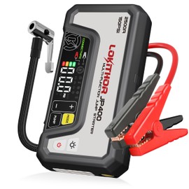 LOKITHOR JP400 Jump Starter with Air Compressor, 2500A 12V Portable Car Battery Booster Pack for Upto 8.5L Gas or 6.5L Diesel, 150 PSI Cordless Tire Inflator Pump with Digital Pressure Gauge(White)