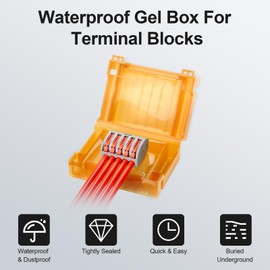 4Pcs Waterproof Gel Boxes, Insulated Quick Connect Terminals Gel-Filled Waterproof Box, IPX8, for Lever Wire Connectors, Compatible with Various Compact Quick Splice Connectors, CNP-103, CE