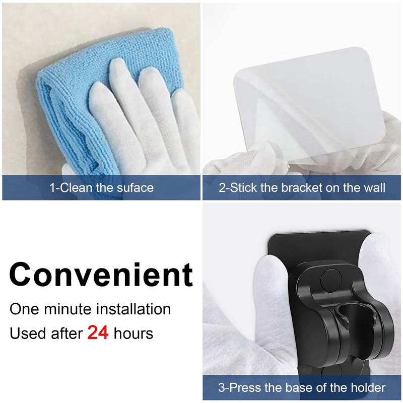 NearMoon Self Adhesive Shower Head Holder-Adjustable Handheld Shower Holder NO