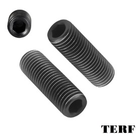 TERF® M8 X 60mm Allen Head Hex Socket Grub Screws Self Colour Black High Tensile Grade 14.9 Grub Screw M8 (8mm) X 60mm Allen Key Internal Hexagonal Socket Bolts - Pack of 4