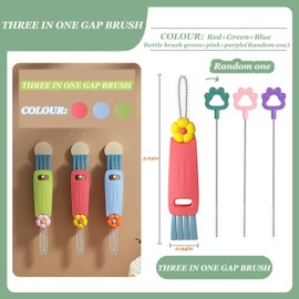 Cup Lid Gap Bottle Brush 3 in 1 Multifunctiona Bottle Cleaning Brush Set for Home Kitchen Cleaning Tools (3pcs)