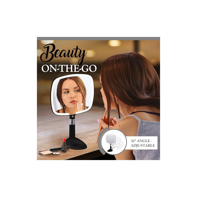 Mirrorvana Espejo de Mano Iluminado con asa, diseño de Mango
