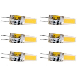 Wiredco 6X G4 LED Lamp 6W COB Silicone LED Bulb 12V AC/DC Mini LED Warm White Light 6pcs